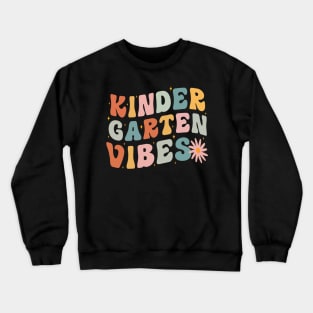 Retro Teacher Shirts Back to School Teacher Shirt Kinder Garten Vibes Shirt for Teachers Back to School Shirt Teacher Gifts First Grade Vibes Crewneck Sweatshirt